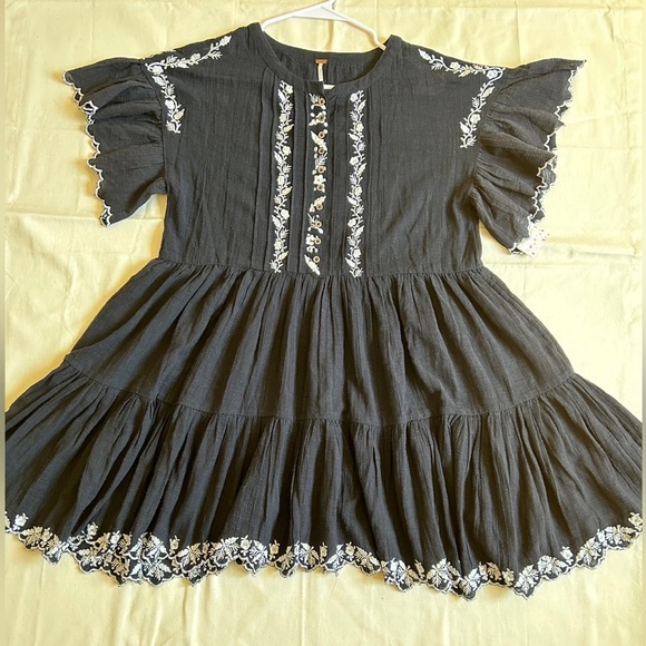 NEW Free people Santiago Embroidered Minidress Black Size S - Picture 7 of 10